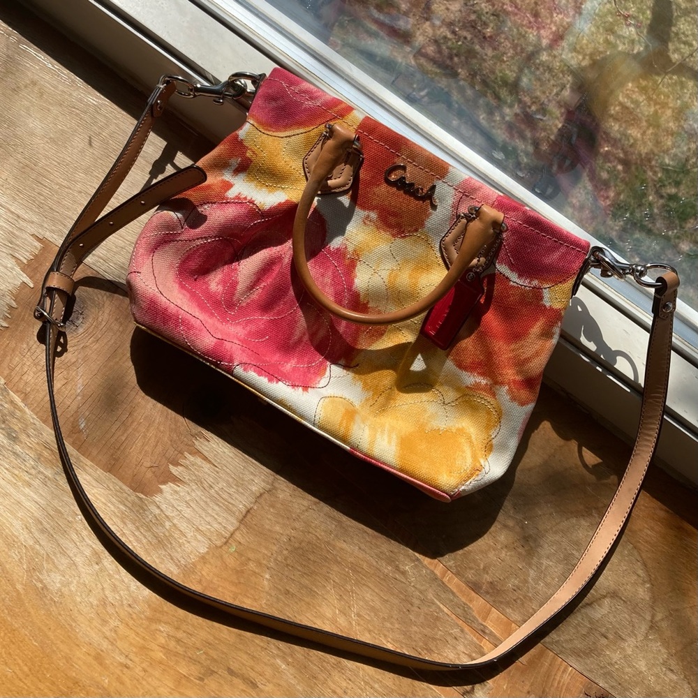Springtime Bright Floral Coach Crossbody Bag
